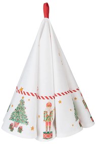 Biela bavlnená okrúhla utierka so luskáčikmi Happy Little Christmas - Ø 80 cm