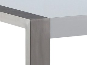 Jedálenský stôl 180 x 90 cm biela/strieborná ARCTIC I Beliani