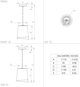 Eglo 900425 - Luster na lanku BOLIVIA 1xE27/40W/230V
