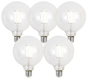 Sada 5 ks E27 Stmievateľné LED žiarovky G125 číre 7W 806lm 2700-6500K