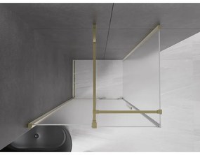 Mexen Velar, sprchový kút s posuvnými dverami 130 x 80 cm, 8mm sklo námraza, zlatá lesklá, 871-130-080-31-50