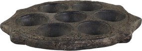 Čierny antik svietnik na malé sviečky Grimaud Unit - Ø 25*2,5 cm