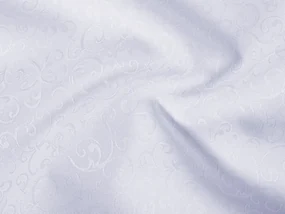 Biante Teflónový okrúhly obrus TF-078 Ornamenty - studená biela Ø 140 cm