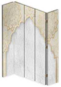 Gario Paraván Orientálny vzor v zlatej farbe Rozmery: 180 x 170 cm, Prevedenie: Otočný paraván 360°