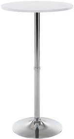 Barový stôl okrúhly DS25199, rám biely / chróm - v108 x Ø60 cm