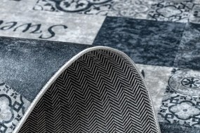 Protišmykový koberec / behúň ANDRE 44211 sivý / strieborný