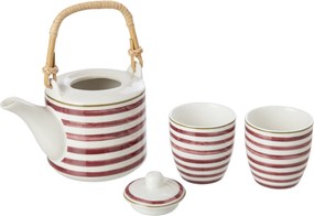 Sada kanvička a 2 hrnčeky Burgundy & Olive - 16 * 11,5 * 12 cm / 600ml