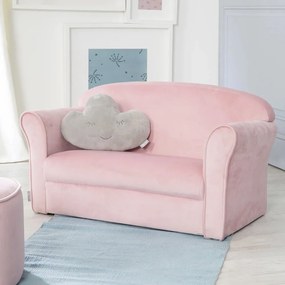 Svetloružová zamatová detská pohovka 78 cm Lil Sofa – Roba