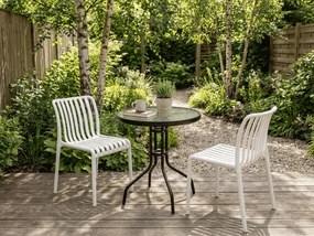 Zahradní set TREGO ISLAND - 2 židle a kulatý stůl ø 60 cm, bílá