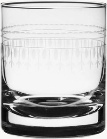 Ručne fúkané krištáľové poháre na whisky Ovals, 4 ks