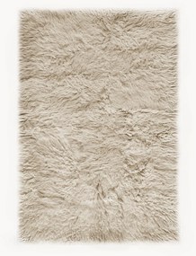 Ručne tkaný vlnený koberec's dlhým vlasom Shaggy