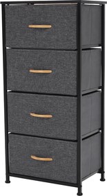 Komoda s látkovými zásuvkami PALMERA, čierna