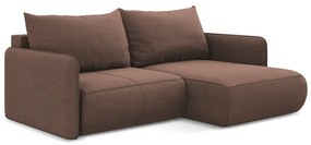 Ružová rozkladacia/s úložným priestorom rohová pohovka (pravý roh) Nanea – Makamii