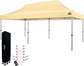 BRIMO Nožnicový párty stan EXCLUSIVE ALU 3x6 m bez stien béžový
