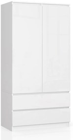 Šatníková skriňa Star 90 cm biela lesk