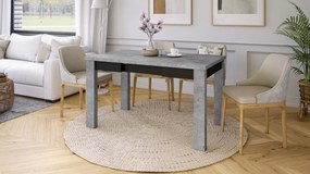 FONTE Beton Millenium / Čierny Mat - KLASICKÝ STÔL DO KUCHYNE/OBÝVACEJ IZBY 85x75 ROZKLADANÝ DO 130 cm!