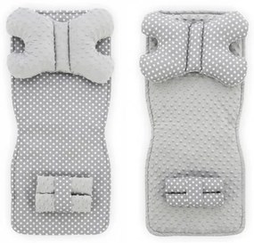Obojstranná podložka do kočíka 4v1 GREY/WHITE DOTS