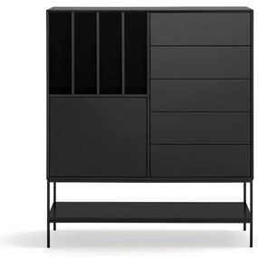 Čierna skrinka 120x140x45 cm Platt – Teulat