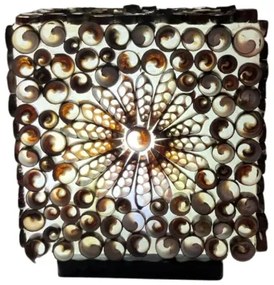 Kocka boho lampa Morské mušle 15*15