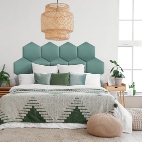 Zástena za posteľ - Šesťuholník - 40x35cm Farba: Morská zeleň, Rozmer: 40x35