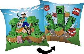 Jerry Fabrics Dekoračný vankúšik 40x40 cm - Minecraft "Creeper rush"