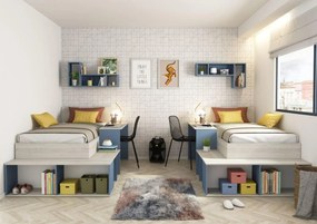 Detská posteľ s úložným priestorom Blake smoky blue