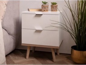 Nočný stolík Göteborg, biela/dub sonoma%