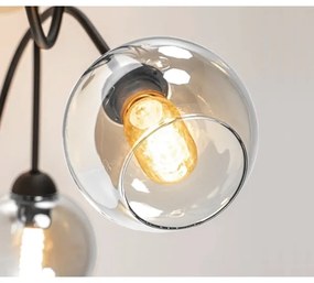 Prisadený luster EVIE 5xE27/60W/230V antracit/číra