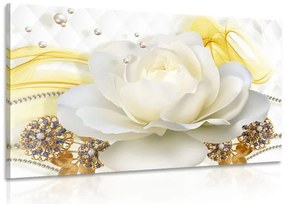 Obraz luxusná ruža s abstrakciou