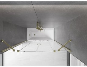 Mexen Velar Duo, 2-krídlová posuvná vaňová zástena 160 x 150 cm, 8mm číre sklo, zlatý lesklý profil, 896-160-000-02-50