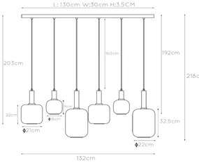 Lucide 45494/06/65 - Luster na lanku JOANET 6xE27/40W/230V