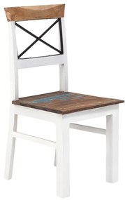 furniture-nabytek.cz - Masívna stolička Perth z recyklovaného dreva, lakovaná, biela / farebná – sada 2 ks