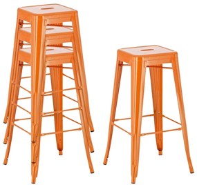 Kovová barová stolička Josh (SET 2 ks) - Oranžová