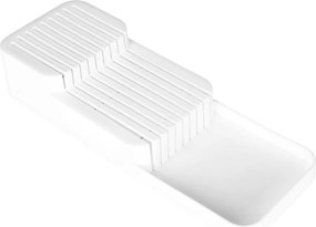 VILDE 2. akosť - Organizér na nože, až na 18 nožov, plastový biely - 39 x 14,5 x 7,5 cm