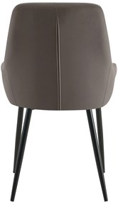 Jedálenská stolička Elmira - zamat, čierny rám - Antracit