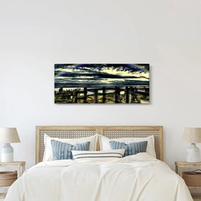 Obraz dúhy nad morom (120x50 cm)
