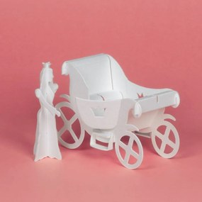 DECOLED Omaľovánka A4 - puzzle princezná a kočiar