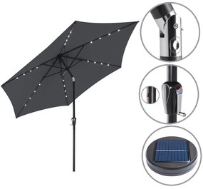 InternetovaZahrada LED slnečník Florida Ø300 cm - antracit