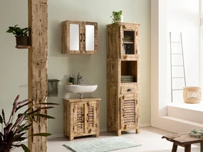 furniture-nabytek.cz - Masívna vysoká skriňa Caribou z mangového dreva, lakovaná, hnedá – 50×40×180 cm