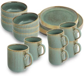 Altom Porcelánový plytký tanier Reactive Sage, 26 cm
