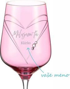 Pieskovaný pohár na víno Milujem ťa