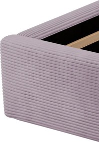 Posteľ Inez 180x200 cm, púdrovo fialová štrukturovaná látka