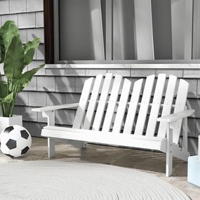 Detská Adirondack stolička pre 2 osoby, biela