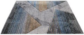 Koberec Diamond New 3D Geometria tyrkysovo - zlatý