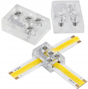BERGE Univerzálny konektor pre COB 8mm LED pásik, rovný uhlový T