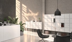 Kancelárska skriňa FRAME, 12x dvere, 1299 x 450 x 1735 mm, cylindrický zámok, biela
