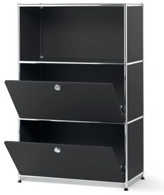 Kovový regál »CN3« s 2 výklopnými priehradkami, čierny