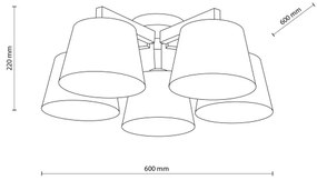 Brilagi - Prisadený luster LATTE 5xE27/15W/230V borovica/krémová