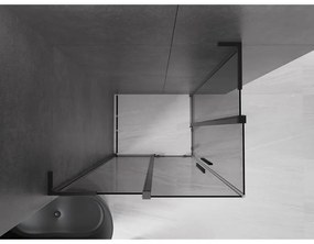 Mexen Velar L Duo, sprchový kút s posuvnými dverami 100 x 90 cm, 8mm šedé sklo, čierna matná, 871-100-090-02-43-70