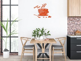 Nástenné hodiny Coffee oranžové